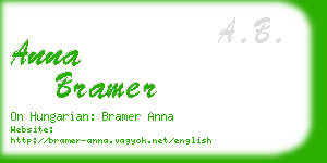 anna bramer business card